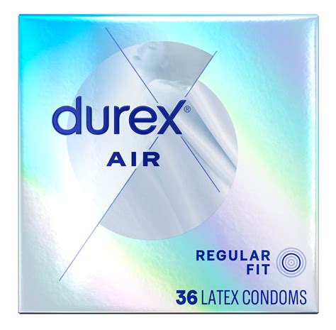 Durex Air Condoms Extra Thin Condoms, Regular Fit, Natural Rubber Latex ...