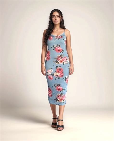 Shop Blue Floral Printed Bodycon Dress - for Women | OUTZIDR | Gen-Z Style
