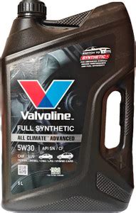 VALVOLINE All Climate Advanced 5W30 5Litre Full-Synthetic Engine Oil ...