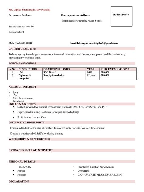 Image result for Sample Resume Form