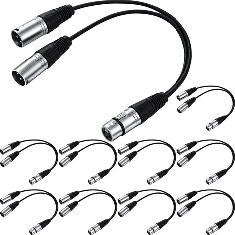 Kigeli XLR Splitter Cable 1 XLR Female to 2 XLR Male Patch Y Cable Balanced Microphone Splitter ...