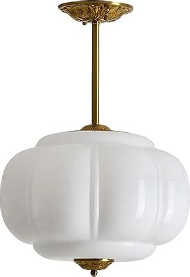 LIGHTLAND Milk Glass Ceiling Light, 15 Inch Metal India | Ubuy