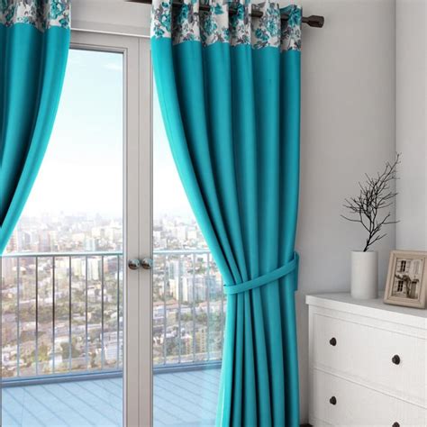 Buy SWAYAM Floral Print Detail Semi-Blackout Door Curtain- 137 X 228 cm ...