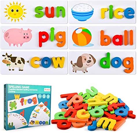 MentorKids Spelling Games Words Matching Letter Puzzles Games Toys for ...