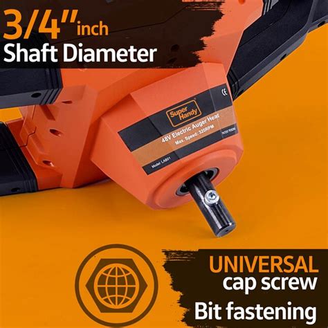 SuperHandy 1-man 48V 2Ah Electric Earth Auger 30" bit Auger Powerhead ...