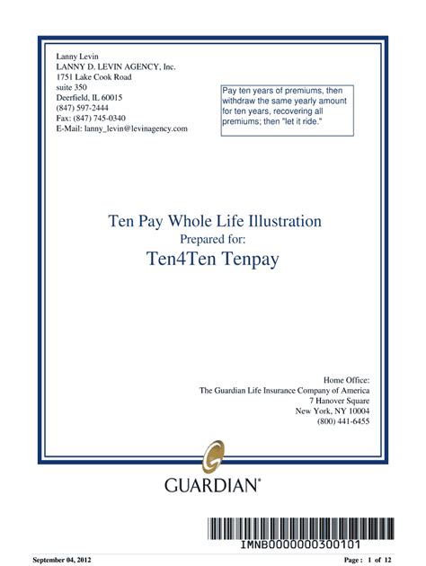 Fillable Online Prepared for Ten4Ten Tenpay - levinagencycom Fax Email ...