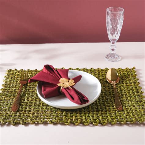 Rectangular Sabai Mat Green Online - Premium Table Mat | Nestasia