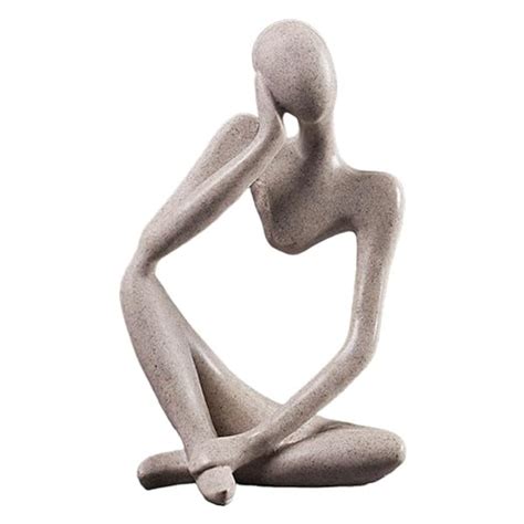 Buy ATORSE Thinker Sculpture Figurine Home Statue Modern Bookcase Decor ...