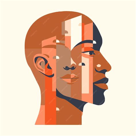 Premium Vector | People head abstract illustration mix skin color ...