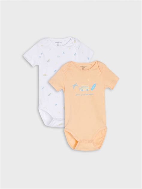 Σετ με 2 κορμάκια Χρώμα ανοιχτο πορτοκαλι - SINSAY - WI939-20X