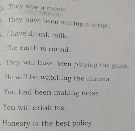 Identify the tense form. Please give correct answers - Brainly.in