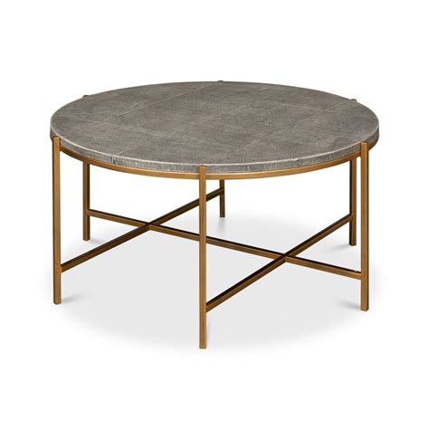 Mid Century Round Leather Cocktail Table For Sale at 1stDibs | leather ...