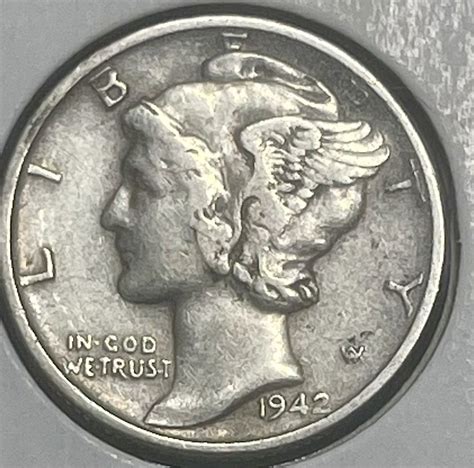 1942-P Mercury Silver Dime - For Sale, Buy Now Online - Item #883341