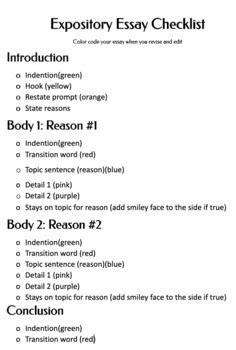 Image result for Expository Writing Checklist