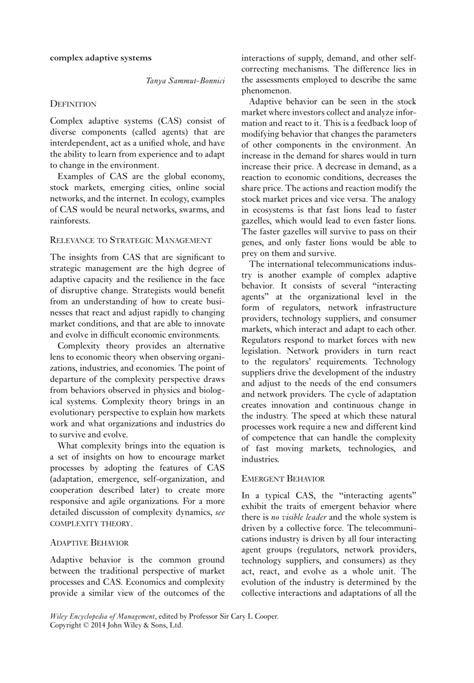 Image result for Complex Adaptive System Examples