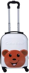 POLO CLASS Zoo White Bear Hard-Sided Polycarbonate Kids Trolley Bag -18 ...