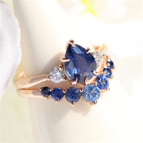 September Birthstone Bridal Set by La More Design | Wedding rings ...