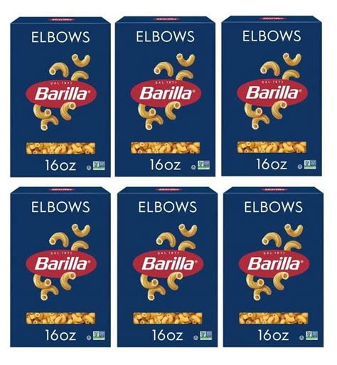 Barilla Elbows Pasta, 16 oz, Pack of 6 - Walmart.com