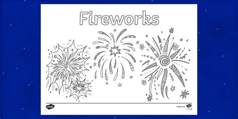 Coloriage : Fireworks (teacher made) - Twinkl