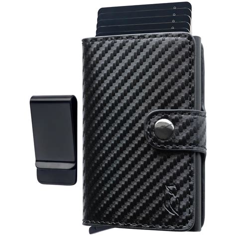 Minimalist Slim Leather Credit Card Holder RFID Aluminum Ejector Wallet ...