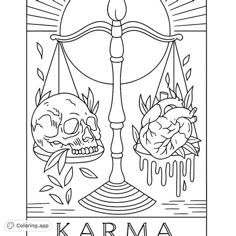 Karma Scales of Balance - Coloring.app