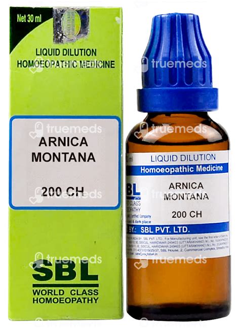 Sbl Arnica Montana 200 Ch Dilution 30 Ml - Uses, Side Effects, Dosage ...