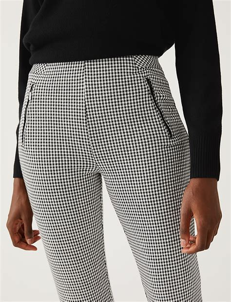 Buy Checked High Waisted Leggings at Marks & Spencer