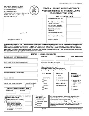 NOAA Federal Permit App for Vessel Fishing in EEZ 2013-2026 - Fill and ...