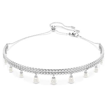 Ariana Grande x Swarovski choker, Crystal pearl, Round cut, White ...