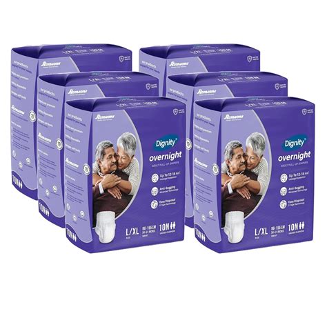 DIGNITY Overnight Pant Style Adult Diapers - L/XL (60 Pieces) With ...