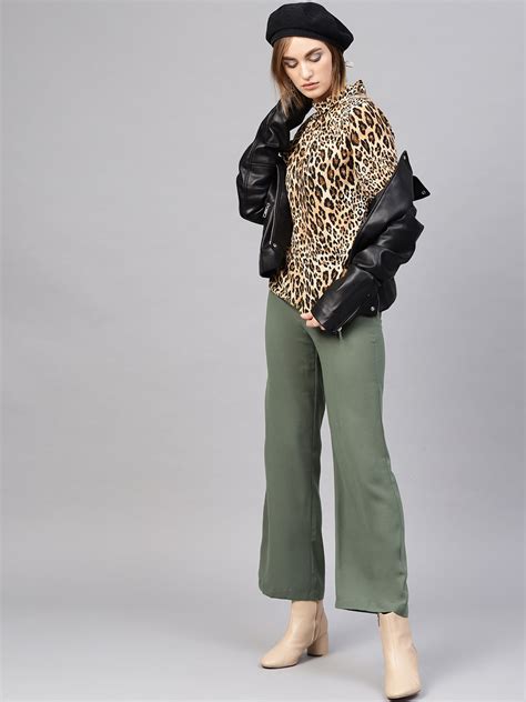 Buy Women Olive Side Zipper Pant Online At Best Price - Sassafras.in