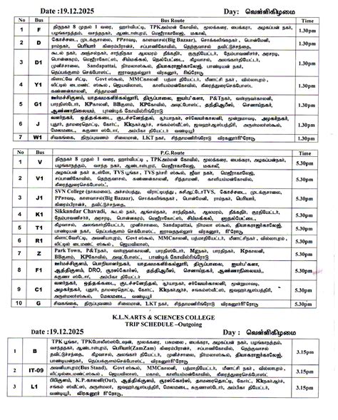 KLNCE::: Transport_Schedule