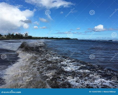 Beach in Waimea on Kauai Island in Hawaii. Stock Image - Image of sand ...