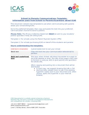 ICAS-Assessments-School-to-Parents-letter- ... Doc Template | pdfFiller