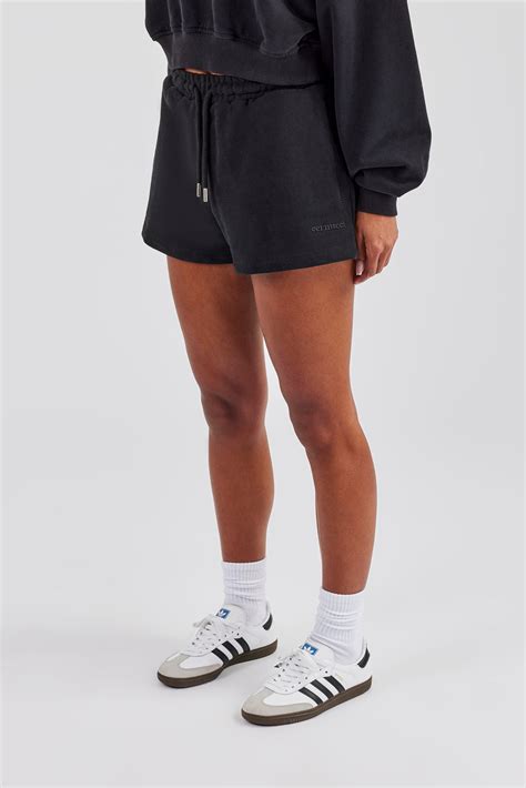 Embroidered Short - Black | Womens Shorts | Shop Plain Shorts at ...