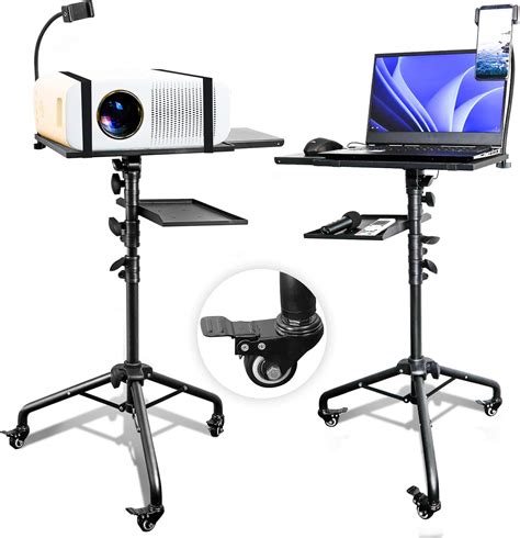 Amazon.com: FOUTOUKEEP Laptop Projector Stand Tripod on Wheels with 2 ...