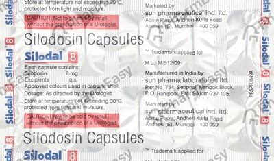 Silodal 8 MG Capsule (10): Uses, Side Effects, Price & Dosage | PharmEasy