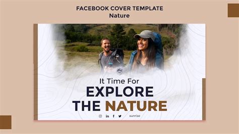 Flat design nature retreat facebook cover template | Free PSD