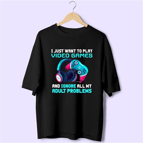 Play Video Games (Front Print) Oversized T-Shirt – Soul & Peace
