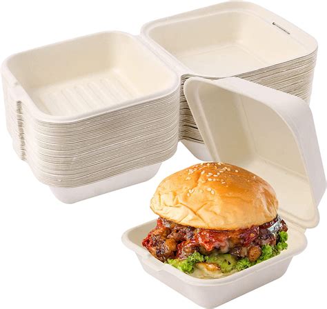 Clamshell Take Out Food Containers,100 Pack Hamburger Boxes,Clamshell ...