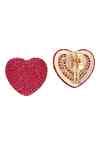 Buy Red Diamonds, Stones 18kt Yellow Gold Ruby Heart Studs by Kaj Fine ...