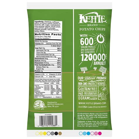 Kettle Cooked Jalapeno Chips Nutrition Facts at Sheila Cline blog