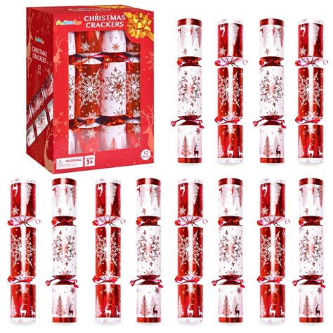 Amazon.com: Christmas Crackers, 12 Pack Valentines No Snap Party Favors ...