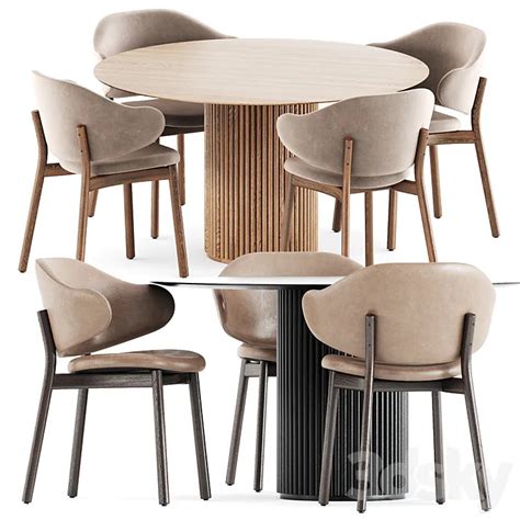 Holly chairs by Calligaris and Palais Royal table by Asplund 3DS Max M ...