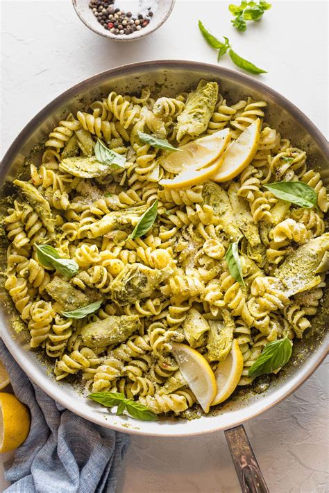 Pasta with Artichoke Hearts, Pesto, and Lemon | Recipe Cart | Recipe Cart