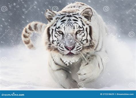 White Tigers Chasing Their Prey