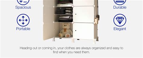 BOXJOY 12 Shelf Plastic Almirah Wardrobe Racks with 6 Doors, Magnets 5 ...