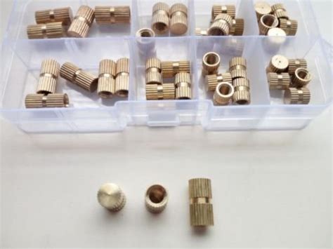 40Pcs M5 M6 Blind hole Knurled Brass Nuts Single Pass Injection Molde ...