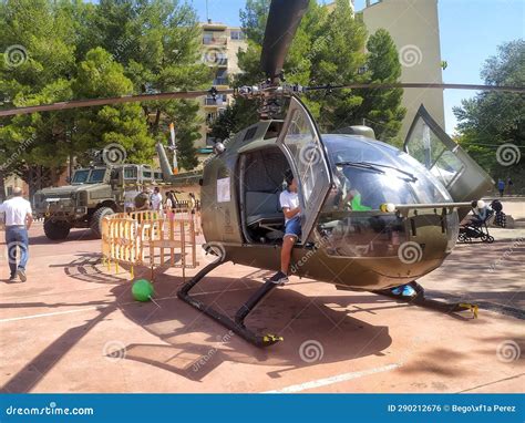 BO 105 Helicopter of the Spanish Army in a Spectacular Air Show. Photo ...