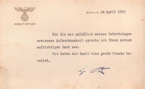 At Auction: Adolf Hitler correspondence card with lithographed ...